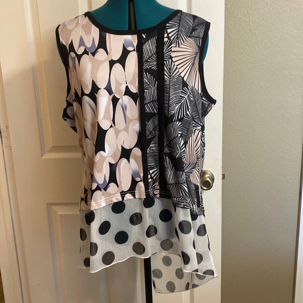 Tango, Mango, Sleeveless jersey knit tunic. XL.
